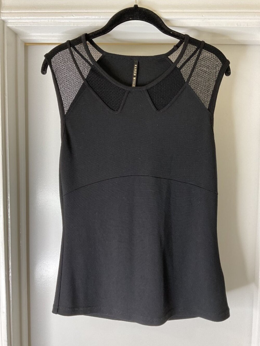 Karen Millen Sheer Tank Size M Sheer Cap Sleeve Whimsy Goth